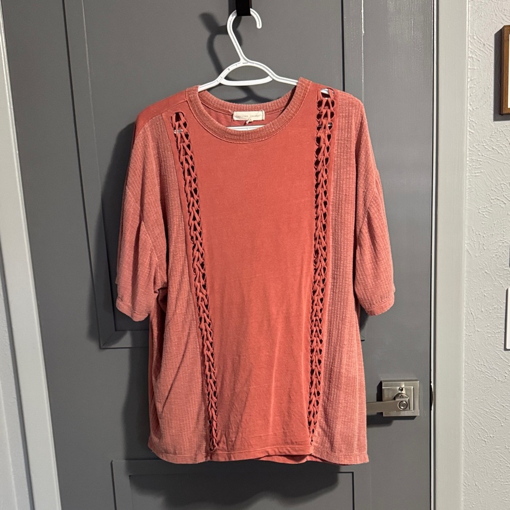 Gilded Intent Coral Long Sleeve Top